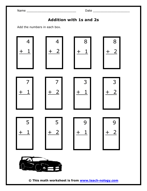 Addition with 1s and 2s