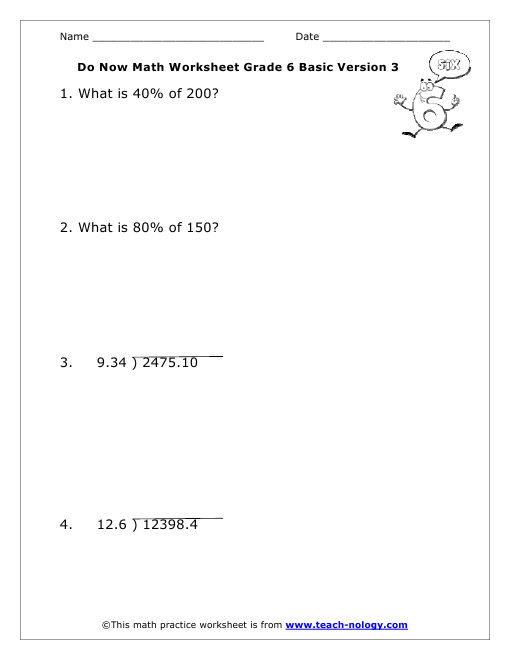Do Now Math Grade 6 Basic Version 3