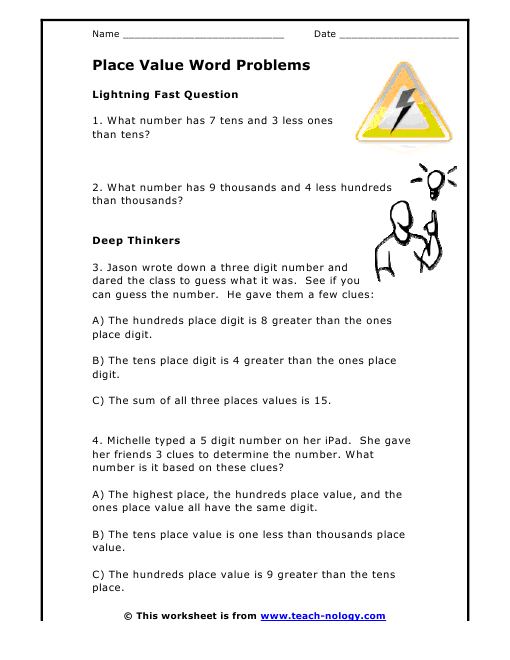 Place Value Word Problems