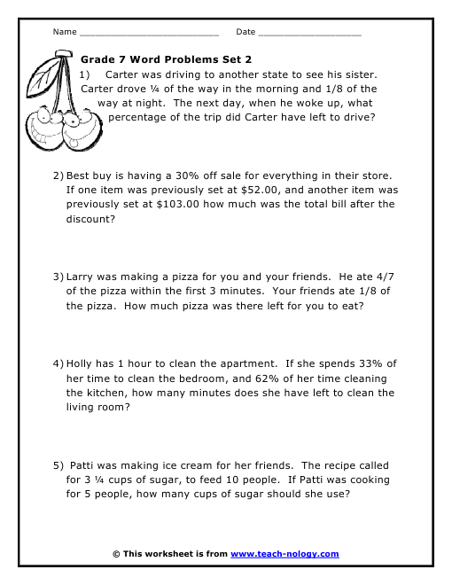 Word Problems Worksheets First Grade